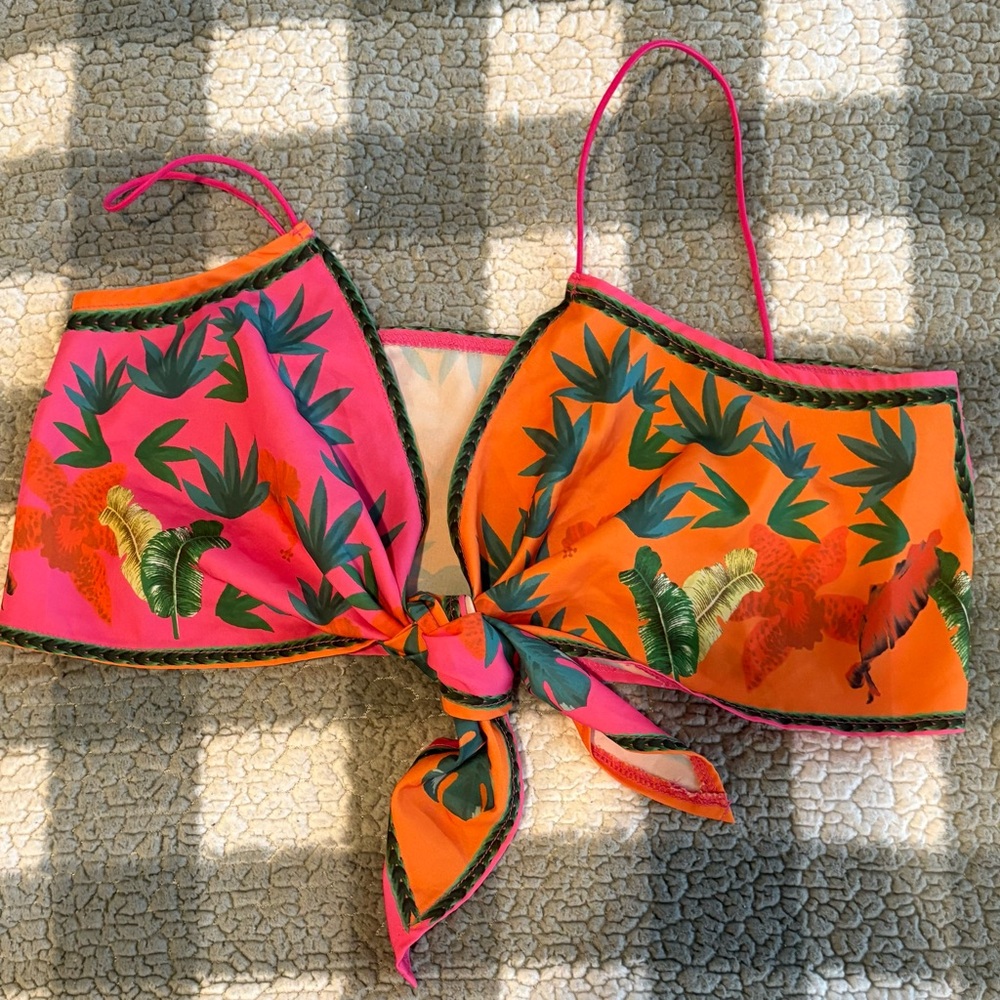 Tropical Pink and Orange Bikini Top